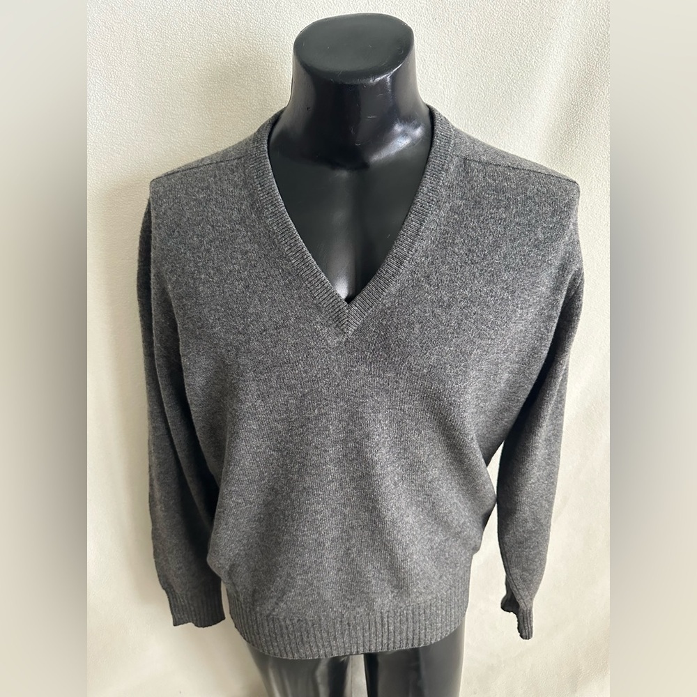 Andrisen Morton Denver Sweater Men’s 44”/Large Pure Lambswool Long Sleeve V-Neck